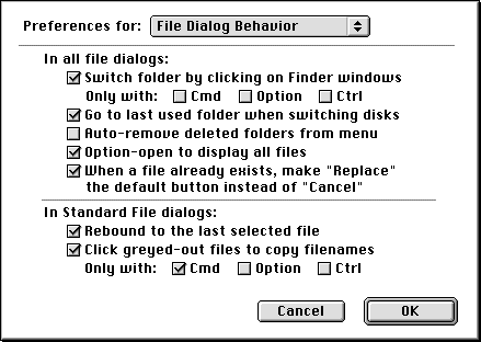 File Dialog Behavior Preferences